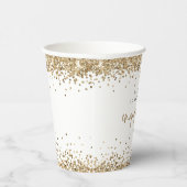 Gobelets En Papier Parties scintillant d'or Noms frontaliers Engageme (Droite)