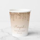 Gobelets En Papier Parties scintillant d'or personnalisée Soirée d'an (Recto)