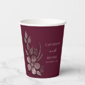 Gobelets En Papier Parties scintillant d'or Rose moderne et élégant F (Verso)