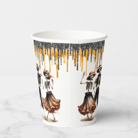 Gobelets En Papier Parties scintillant Drives Danser Skeletons Hallow (Droite)