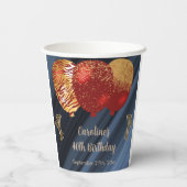 Gobelets En Papier Parties scintillant élégante & Gold Red Balloons 4 (Verso)