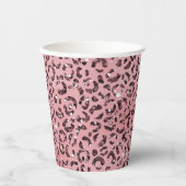 Gobelets En Papier Parties scintillant empreinte de léopard rose (Recto)