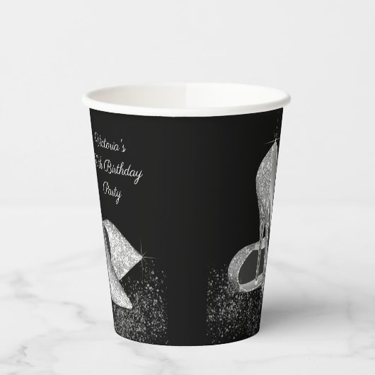Gobelets En Papier Parties scintillant en argent Chaussure Anniversai (Gauche)