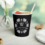 Gobelets En Papier Parties scintillant en argent Monogram Poker Chip<br><div class="desc">Célébrez dans le style avec ces tasses de papier mariage modernes et très tendance. Ce design est facile à personnaliser avec votre libellé d'événement spécial et vos invités seront ravis quand ils verront ces fabuleuses tasses.</div>