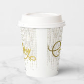 Gobelets En Papier Parties scintillant Gold Script Rouge Blanc Famill (Gauche)