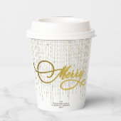 Gobelets En Papier Parties scintillant Gold Script Rouge Blanc Famill (Verso)