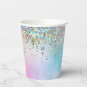 Gobelets En Papier Parties scintillant holographique Rainbow Pastels  (Gauche)