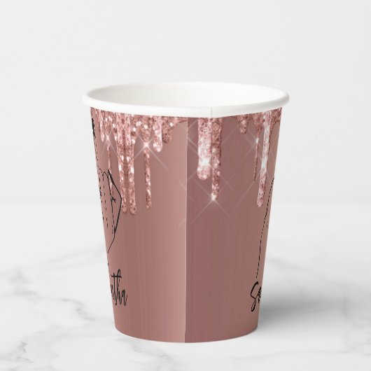 Gobelets En Papier Parties scintillant Latérale | Bachelorette (Droite)