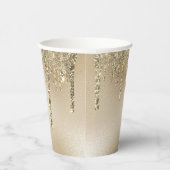 Gobelets En Papier Parties scintillant métal or Élégant (Droite)