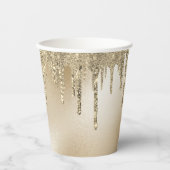Gobelets En Papier Parties scintillant métal or Élégant (Recto)