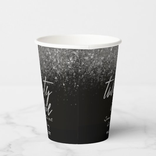 Gobelets En Papier Parties scintillant moderne 21e anniversaire Noir  (Droite)