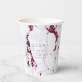 Gobelets En Papier Parties scintillant moderne en marbre Mariage Bour (Recto)