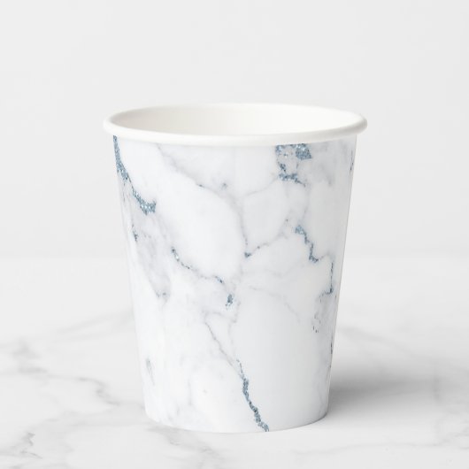 Gobelets En Papier Parties scintillant moderne en marbre Mariage Dust (Verso)