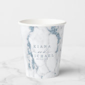 Gobelets En Papier Parties scintillant moderne en marbre Mariage Dust (Recto)