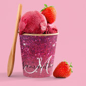 Gobelets En Papier Parties scintillant moderne rouge et rose Nom des 