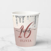 Gobelets En Papier Parties scintillant mousseuses doux 16 Seize Coupe (Verso)