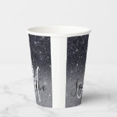 Gobelets En Papier Parties scintillant noire moderne étincelles Nom p (Droite)