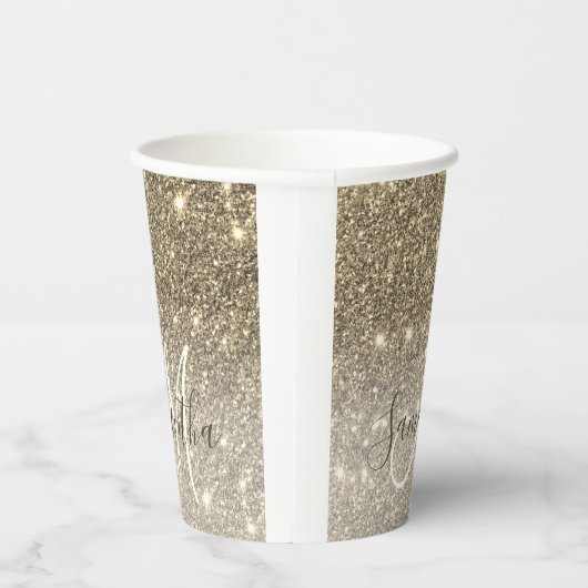 Gobelets En Papier Parties scintillant Or moderne étincelles Nom pers (Droite)