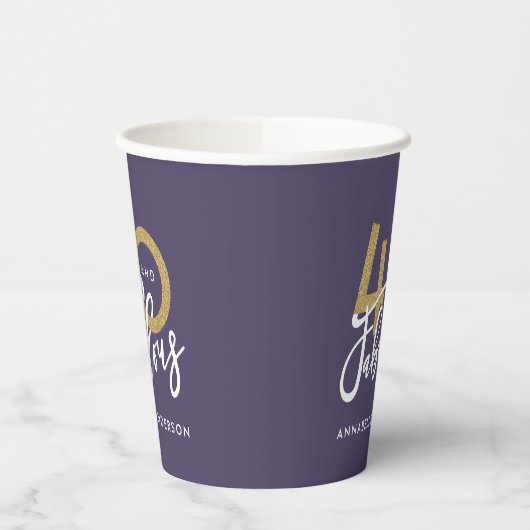 Gobelets En Papier parties scintillant or violet moderne design 40e a (Gauche)