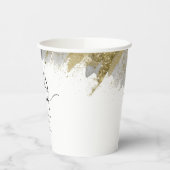 Gobelets En Papier Parties scintillant & Peinture Strokes Mariage Mer (Gauche)