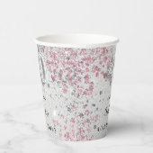 Gobelets En Papier Parties scintillant rose argent 40e anniversaire (Droite)