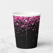 Gobelets En Papier Parties scintillant rose chaud Black Sweet 16 (Droite)