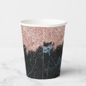 Gobelets En Papier Parties scintillant rose en marbre noir rose or (Droite)