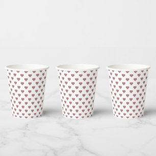 Gobelets En Papier Parties scintillant Rose Gold Coeurs Arrière - pla