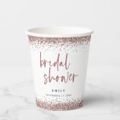 Gobelets En Papier Parties scintillant rose Gold Nom Fête des mariées (Recto)
