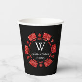 Gobelets En Papier Parties scintillant rouge Monogram Poker Chip Casi (Recto)