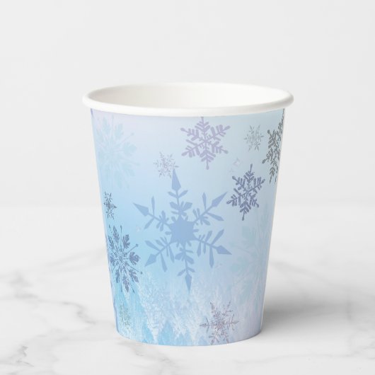 Gobelets En Papier Parties scintillant Snowflake Snowflake Mountain H (Verso)