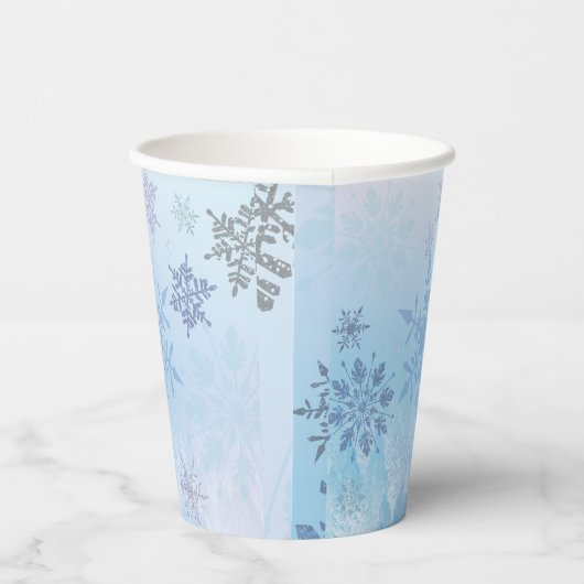 Gobelets En Papier Parties scintillant Snowflake Snowflake Mountain H (Droite)