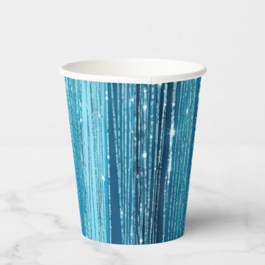 Gobelets En Papier Parties scintillant Turquoise Aqua Glam (Droite)