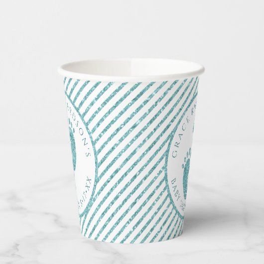 Gobelets En Papier Parties scintillant turquoise Coupes de papier pou (Gauche)