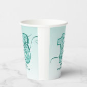 Gobelets En Papier Parties scintillant turquoise Script Sweet 16 Seiz (Droite)