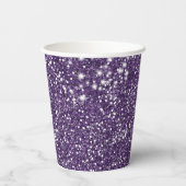 Gobelets En Papier Parties scintillant violet Faux, texture Look avec (Verso)