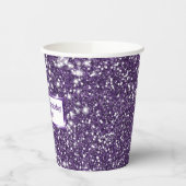 Gobelets En Papier Parties scintillant violet Faux, texture Look avec (Gauche)
