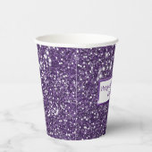 Gobelets En Papier Parties scintillant violet Faux, texture Look avec (Droite)