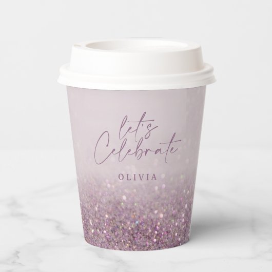 Gobelets En Papier Parties scintillant violet Lilac élégant brunch d' (Verso)