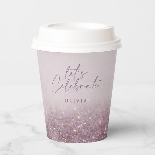 Gobelets En Papier Parties scintillant violet Lilac élégant brunch d' (Recto)