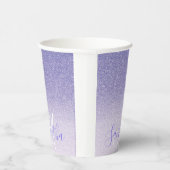 Gobelets En Papier Parties scintillant violet moderne étincelles Nom  (Droite)