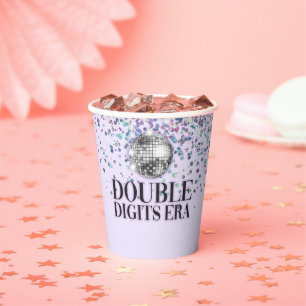 Gobelets En Papier Parties scintillant violette Disco Double chiffres