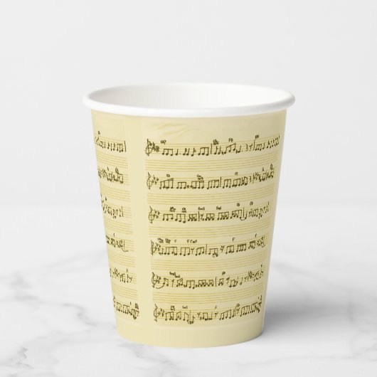 Gobelets En Papier Partition manuscrite Notes de chansons Antique Ivo (Verso)