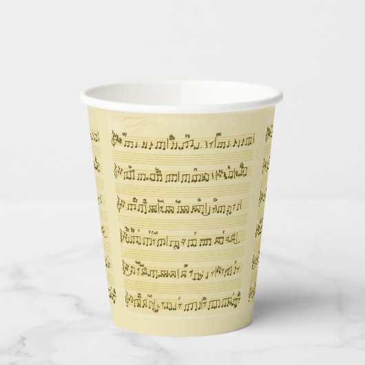 Gobelets En Papier Partition manuscrite Notes de chansons Antique Ivo (Gauche)