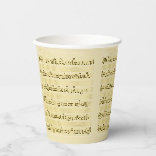 Gobelets En Papier Partition manuscrite Notes de chansons Antique Ivo (Recto)