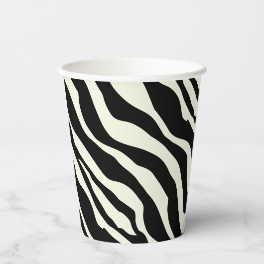Gobelets En Papier Party Animal Zebra Print Paper Cup (Verso)