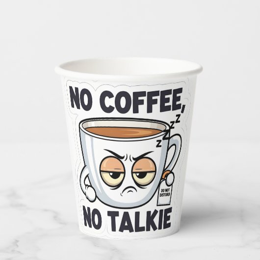 Gobelets En Papier Pas de café, pas de parlote (Recto)