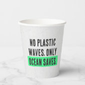 Gobelets En Papier " Pas de vague en plastique, seulement des économi (Recto)