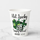 Gobelets En Papier Pas Lucky Juste Béni (Recto)