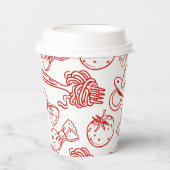 Gobelets En Papier Pasta & Pacifiers Hand Drawn Italian Baby Shower  (Recto)